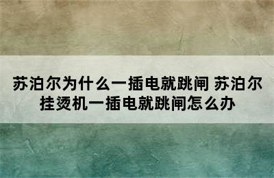 苏泊尔为什么一插电就跳闸 苏泊尔挂烫机一插电就跳闸怎么办